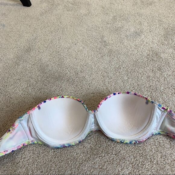 Victoria’s Secret neon multicoloured bandeau bikini top Sz 32D(m/L/8) - Picture 7 of 9